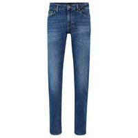 Regular-fit jeans in blue comfort-stretch denim, Hugo boss