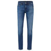 Slim-fit jeans in blue comfort-stretch denim, Hugo boss