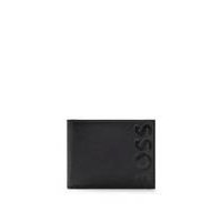 Grained-leather wallet with embossed logo, Hugo boss