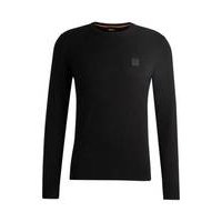 Crew-neck sweater in cotton and cashmere with logo, Hugo boss