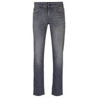 Extra-slim-fit jeans in grey cashmere-touch denim, Hugo boss