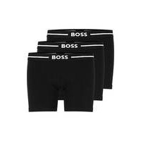 Three-pack of stretch-cotton boxer briefs with logos, Hugo boss