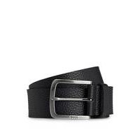 Grained Italian-leather belt with branded buckle, Hugo boss