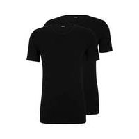 Two-pack of stretch-cotton underwear T-shirts with logo, Hugo boss