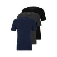 Three-pack of V-neck T-shirts in cotton jersey, Hugo boss