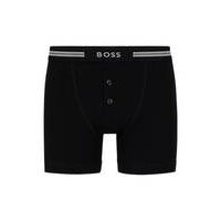 Knitted-cotton trunks with logo waistband, Hugo boss