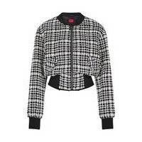 Relaxed-fit jacket in checked cotton-blend bouclé, Hugo boss