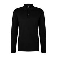 Polo sweater in virgin wool with embroidered logo, Hugo boss