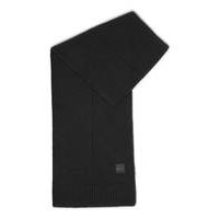 Plain-knit scarf with woven logo badge, Hugo boss