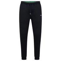 Cotton-blend tracksuit bottoms with logo-tape inserts, Hugo boss