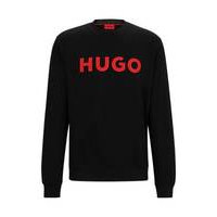 Cotton-terry regular-fit sweatshirt with logo print, Hugo boss