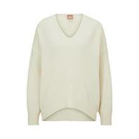 Relaxed-fit V-neck sweater with alpaca and wool, Hugo boss