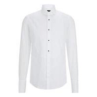 Slim-fit dress shirt in easy-iron stretch-cotton poplin, Hugo boss