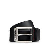Leather belt with logo pin buckle, Hugo boss