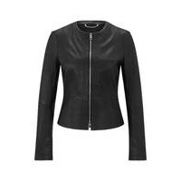 Collarless jacket in lamb leather, Hugo boss