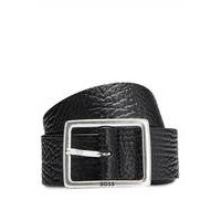 Grained-leather belt with frame buckle, Hugo boss