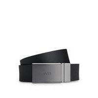 Italian-leather reversible belt with pin and plaque buckles, Hugo boss