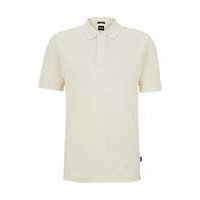 Mercerised-cotton slim-fit T-shirt with honeycomb structure, Hugo boss