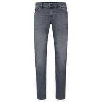 Regular-fit jeans in grey Italian soft-touch denim, Hugo boss