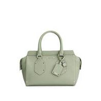 Grained-leather tote bag with branded padlock and tag, Hugo boss