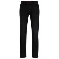 Extra-slim-fit jeans in black comfort-stretch denim, Hugo boss