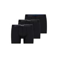 Three-pack of microfibre boxer briefs with logo waistbands, Hugo boss