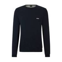 Organic-cotton regular-fit sweater with curved logo, Hugo boss