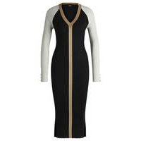 Long-sleeved knitted dress with metallised fibres, Hugo boss