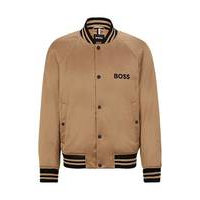 Satin bomber jacket with stripes and branding, Hugo boss