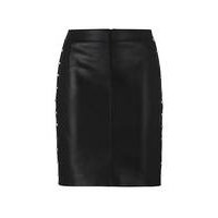 Leather mini skirt with stud trims, Hugo boss