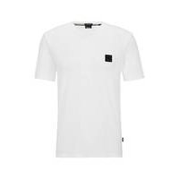 Cotton regular-fit T-shirt with logo badge, Hugo boss