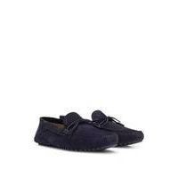 Suede moccasins with knotted-lace trim, Hugo boss
