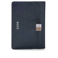 Structured money-clip card holder with logo detail, Hugo boss