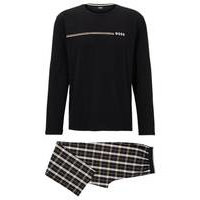 Regular-fit pyjamas with contrast logos, Hugo boss