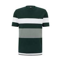 Oversized-fit T-shirt in stretch cotton with block stripes, Hugo boss