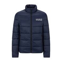 Slim-fit puffer jacket with split logo, Hugo boss