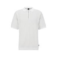 Mercerised-cotton polo sweater with zip placket, Hugo boss