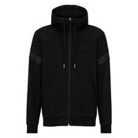 Cotton-blend zip-up hoodie with logo tape, Hugo boss