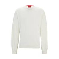 Organic-cotton sweater with embroidered logo, Hugo boss