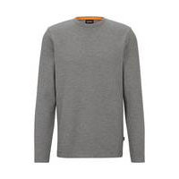 Long-sleeved T-shirt in a waffle-structured cotton blend, Hugo boss