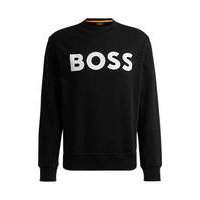 Relaxed-fit cotton-terry sweatshirt with rubber-print logo, Hugo boss
