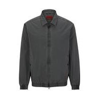 Regular-fit jacket in cotton Panama and red logo, Hugo boss