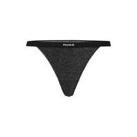 Logo-waistband thong briefs with sparkle effect, Hugo boss