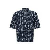 Regular-fit shirt in printed cotton muslin, Hugo boss