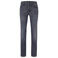 Regular-fit jeans in grey comfort-stretch denim, Hugo boss