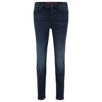 Tapered-fit jeans in blue-black denim, Hugo boss