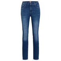 Slim-fit jeans in blue Italian cashmere-touch denim, Hugo boss