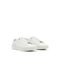 Leather low-top trainers with logo lace loop, Hugo boss