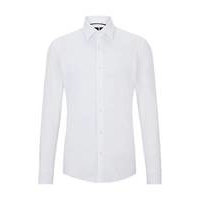 Slim-fit shirt in micro-dobby performance-stretch jersey, Hugo boss