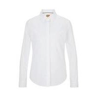 Slim-fit blouse in cotton-blend poplin, Hugo boss